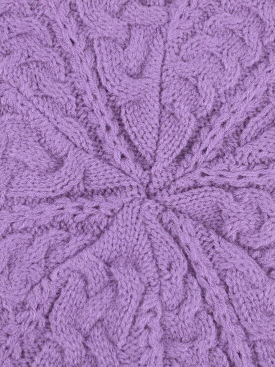 Women\'s Crochet Knitted Style Beanie Slouchy Hat Lavender main image 4